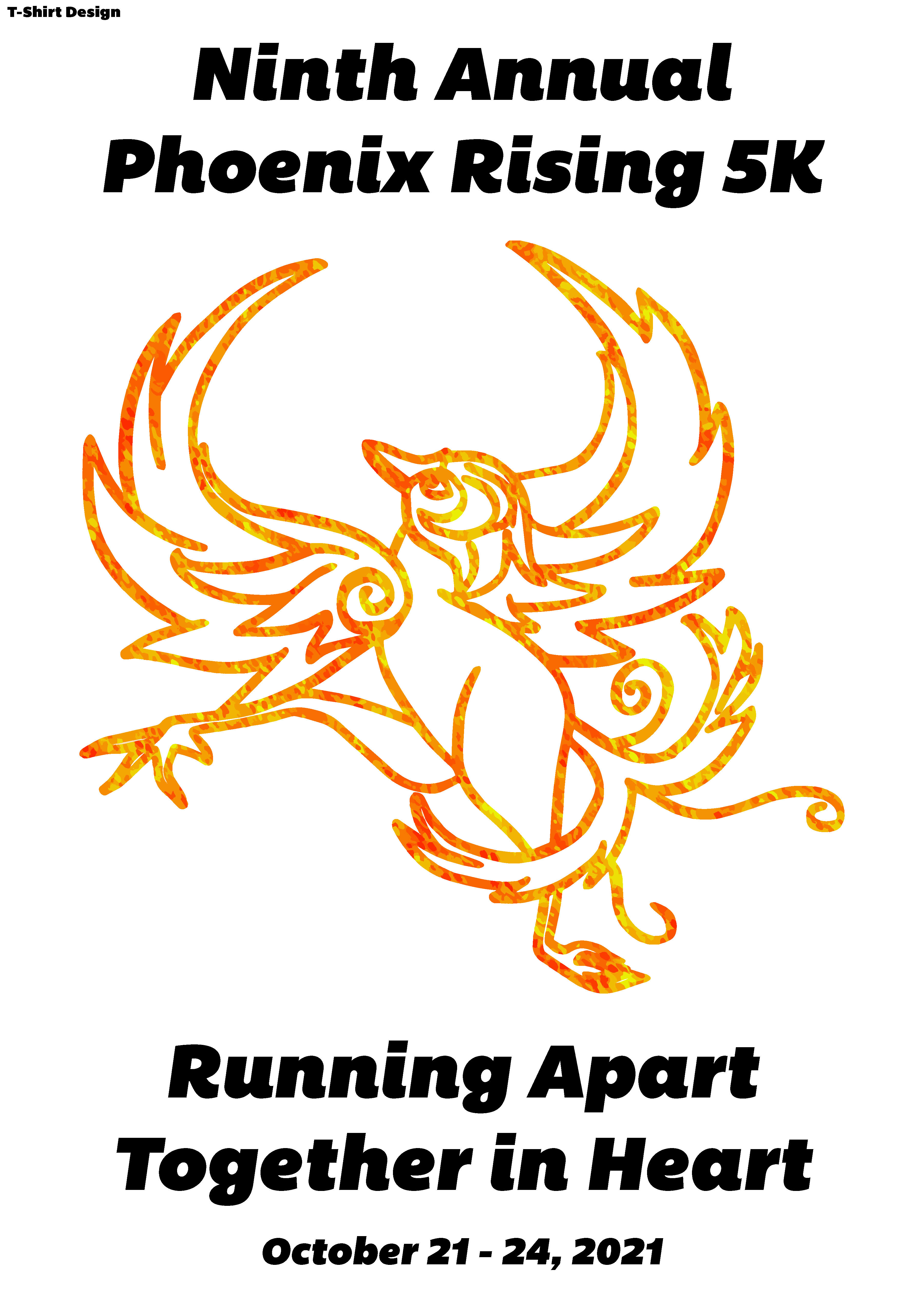 Phoenix Rising 5K fun run t-shirt design