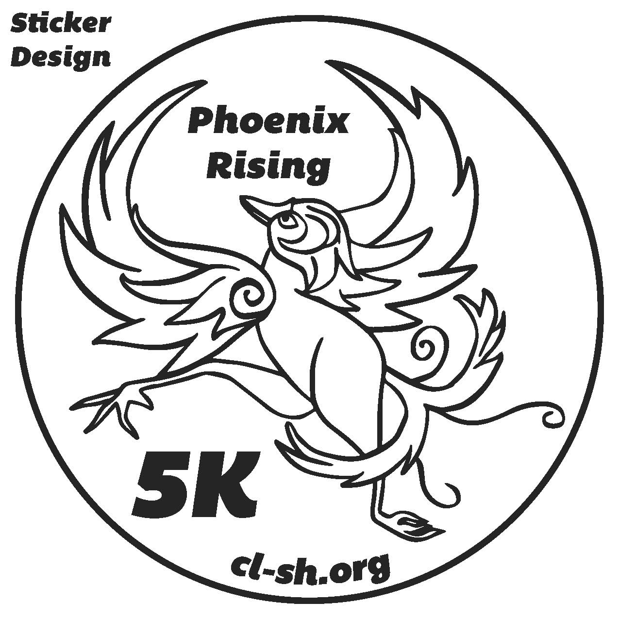 Phoenix Rising 5K Sticker