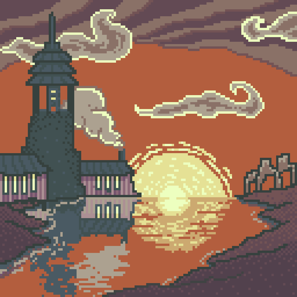 pixel art: Lakeside House