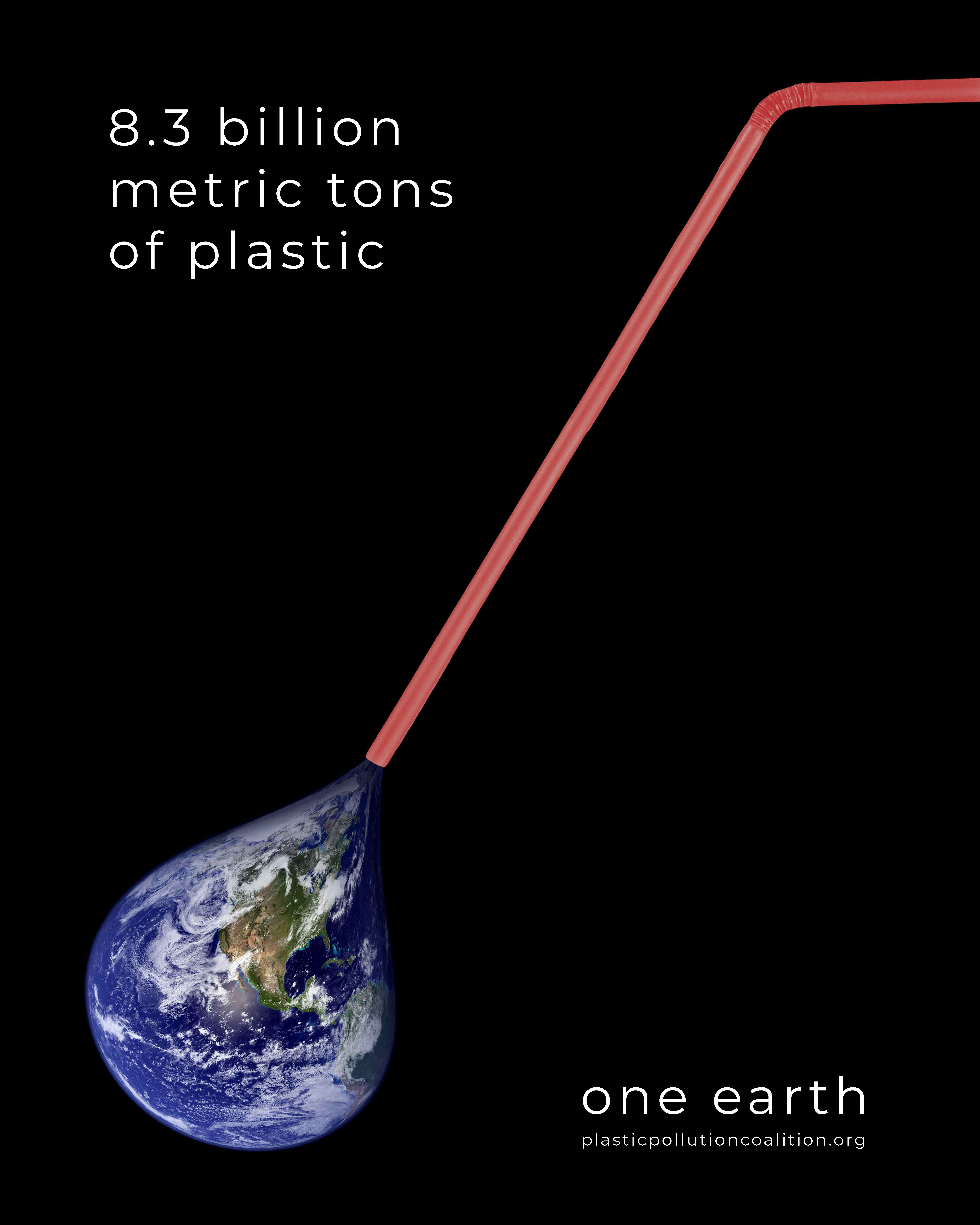 environmental impact of plastic poster entitled One Earth